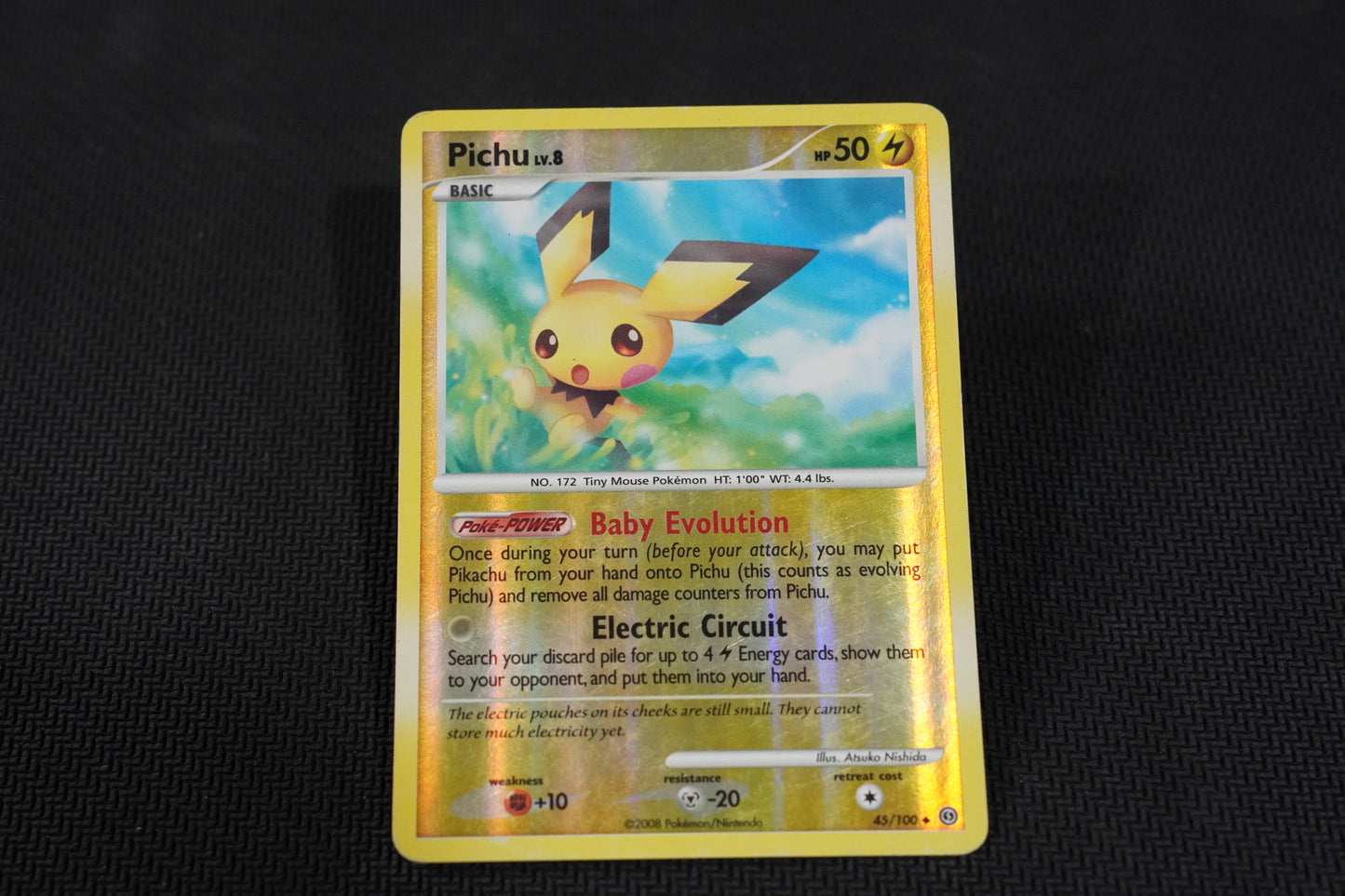 Pichu LV.8 45/100 Stormfront Reverse Holo TCG Pokémon Card - Moderately Played