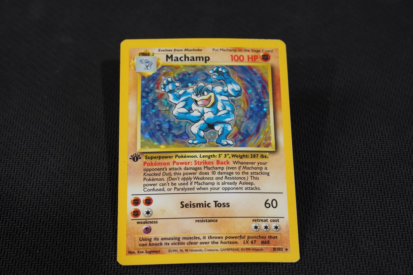 Machamp 8/102 1st Edition Unlimited Holo TCG Pokémon Card - Lightly Played/Moderately Played