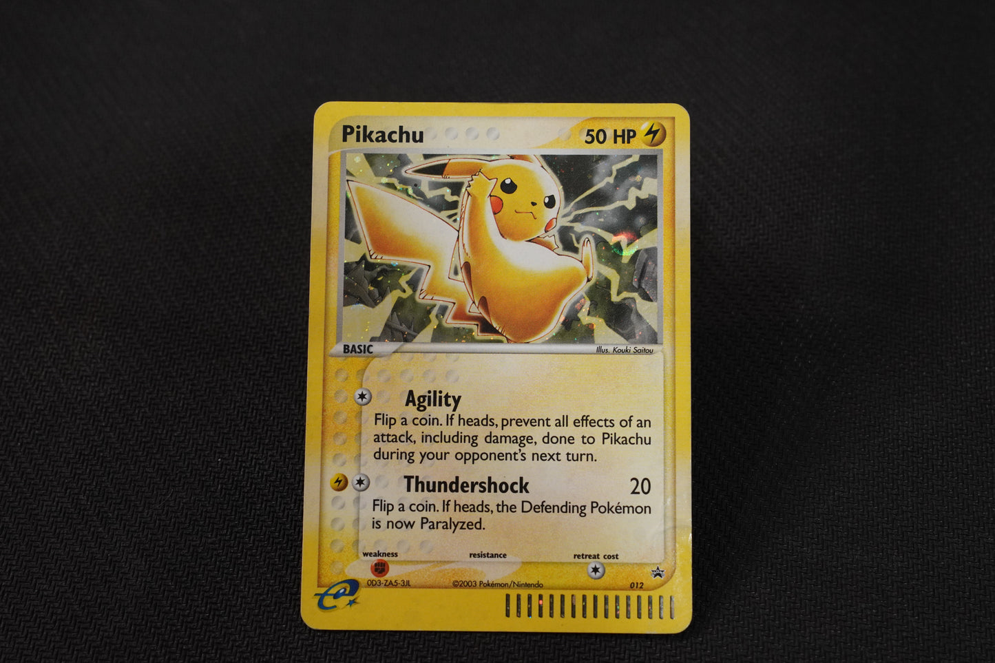 Pikachu 012 E-Reader Black Star Promo Holo TCG Pokémon Card - Moderately Played/DMG