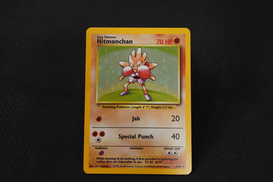 Hitmonchan 7/102 Base Set Unlimited Holo TCG Pokémon Card - Lightly Played