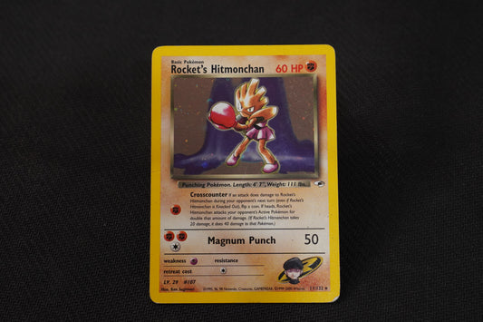 Rocket's Hitmonchan 11/132 Gym Heroes Holo TCG Pokémon Card - Moderately Played/DMG