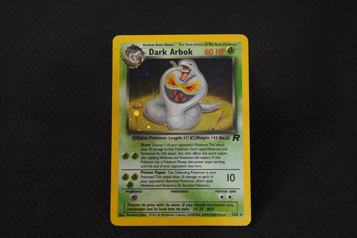 Dark Arbok 2/82 Team Rocket Holo TCG Pokemon Card - Moderately Played