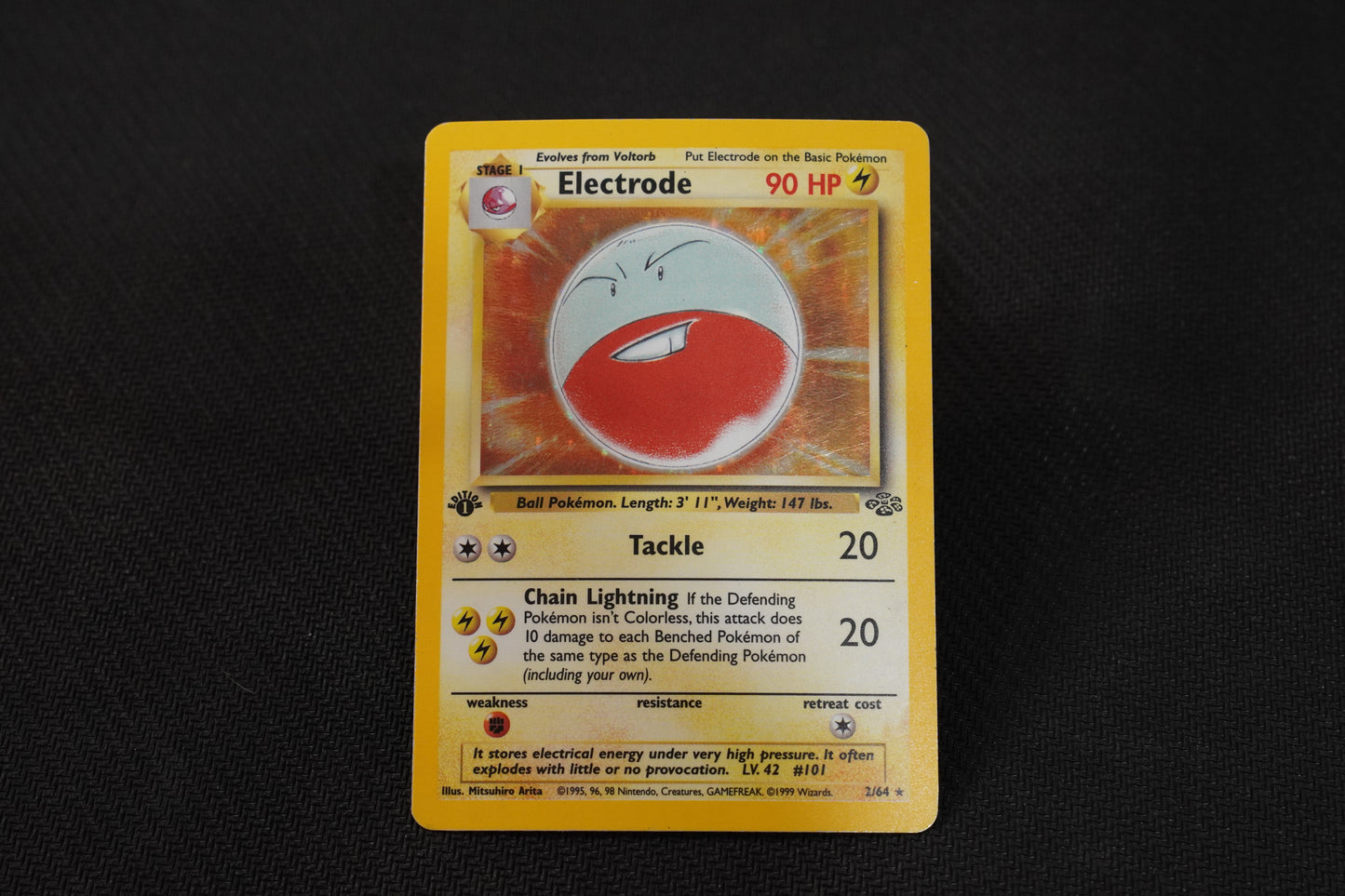 Electrode 2/64 1st Edition Jungle Holo TCG Pokémon Card - Moderately Played