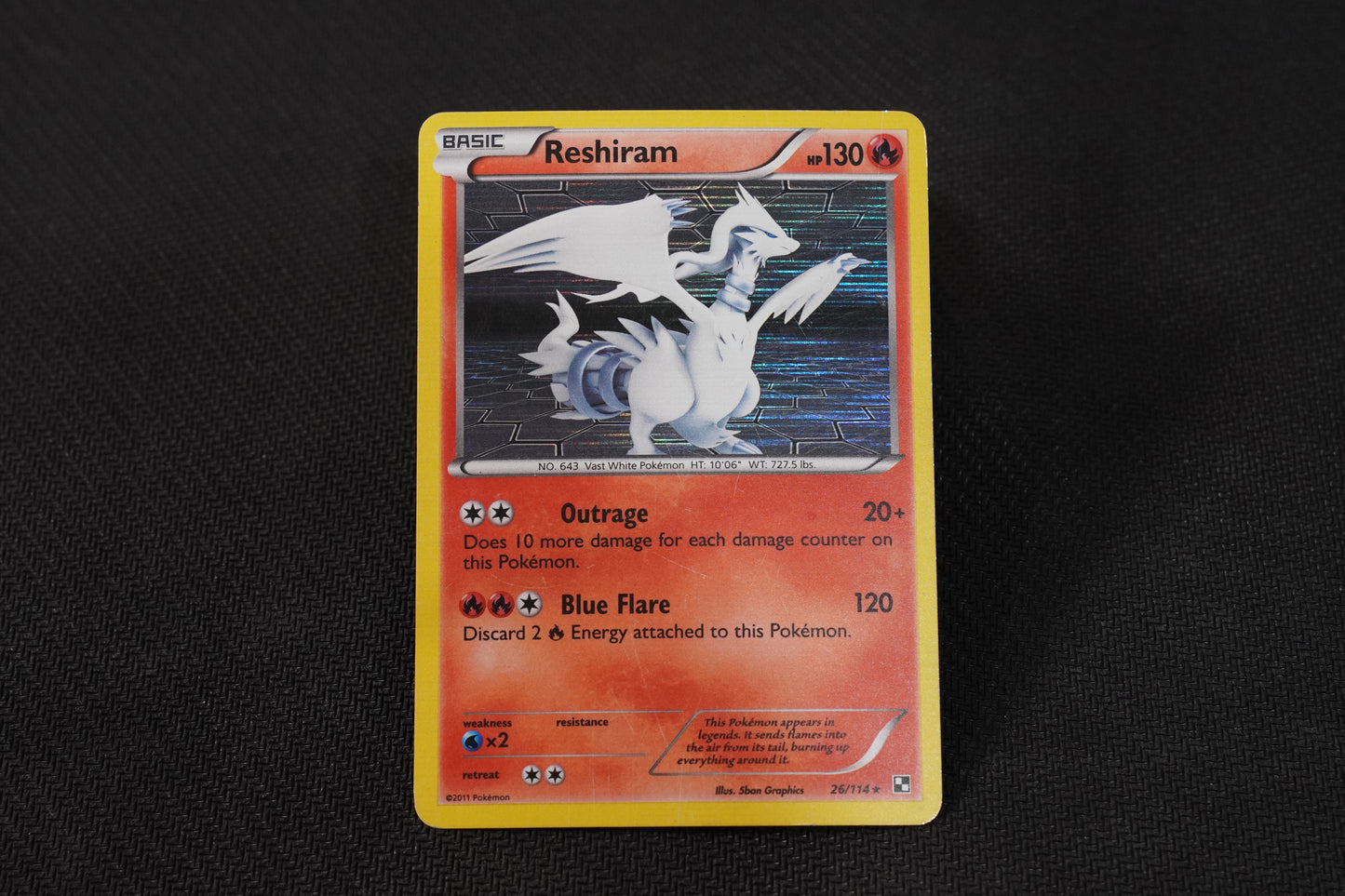 Reshiram 26/114 Black & White Holo TCG Pokémon Card -