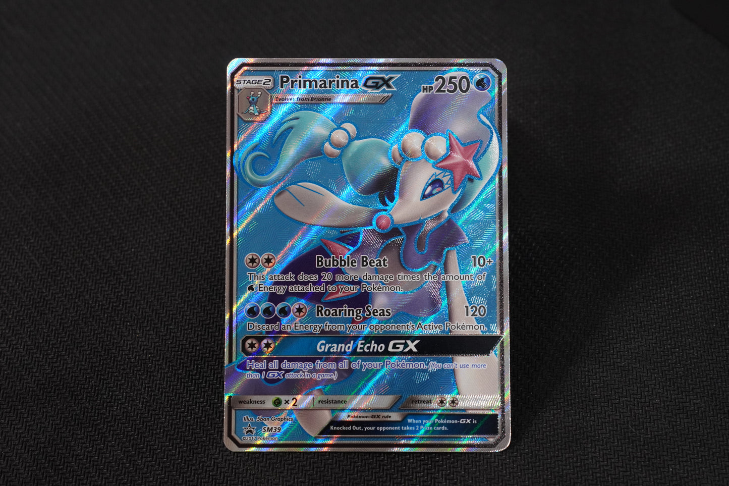 Primarina GX SM39 Promo Holo Full Art TCG Pokémon Card - Near Mint