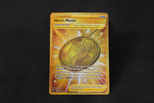 Hero's Medal 201/185 Vivid Voltage Holo Gold Secret Rare TCG Pokémon Card - Near Mint