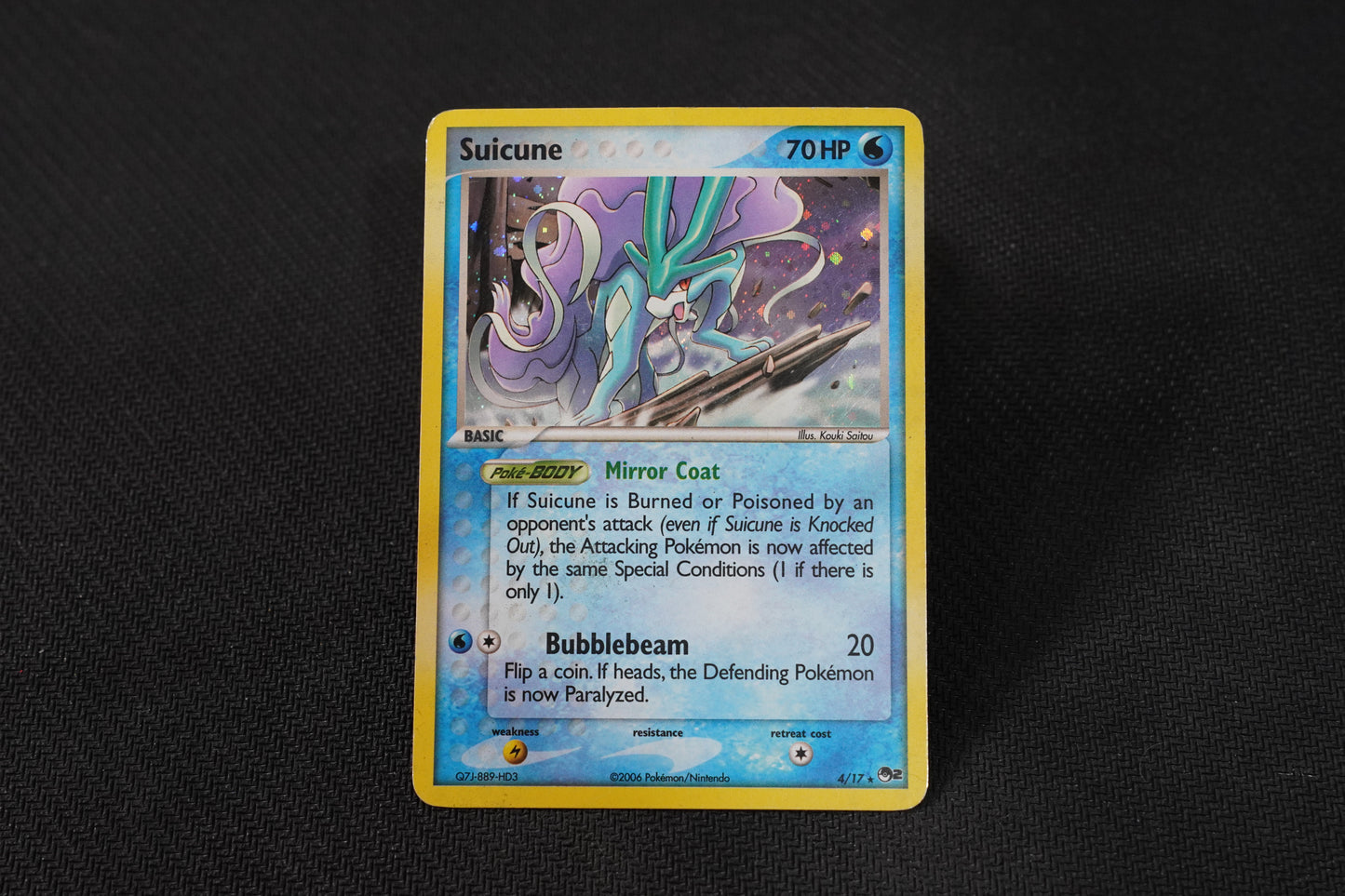 Suicune 4/17 POP Series 2 Holo TCG Pokémon Card - Moderately Played/D (Dented)