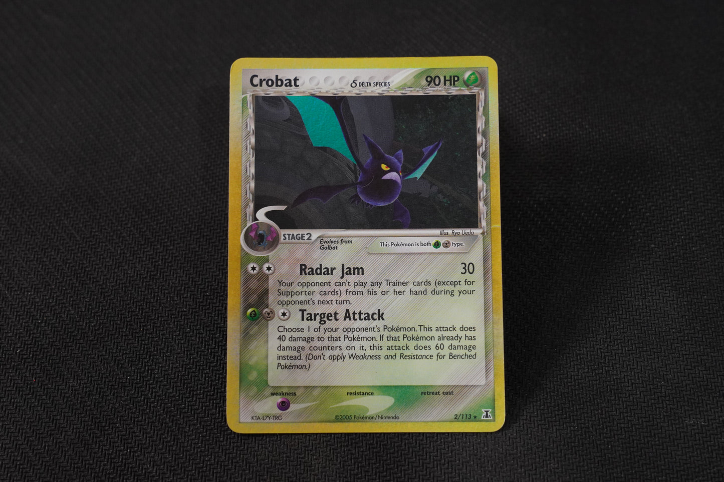 Crobat 2/113 Delta Species Holo TCG Pokémon Card - Moderately Played