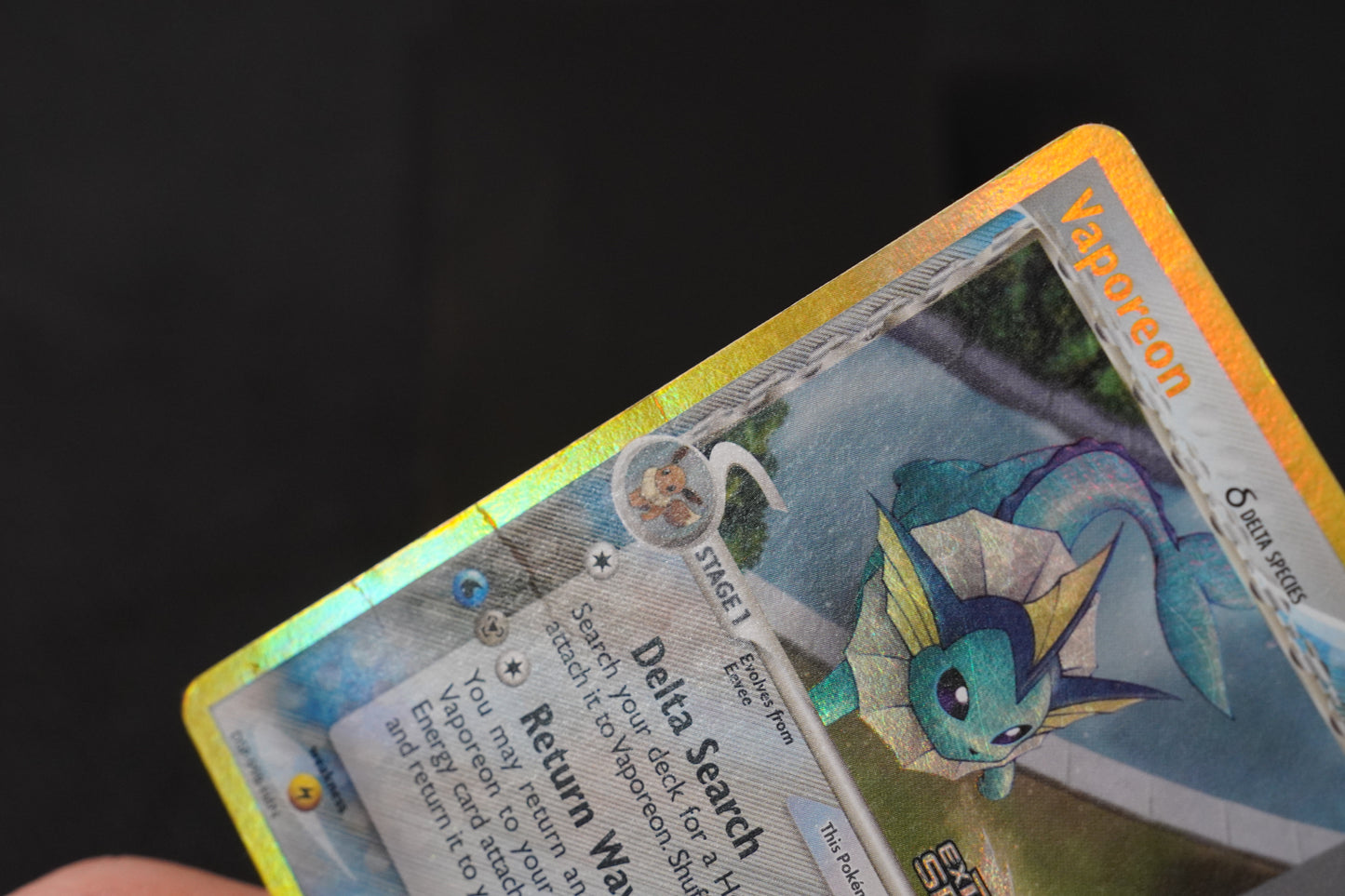 Vaporeon 18/113 EX Delta Species Reverse Holo TCG Pokémon Card - Moderately Played/D (Creased)