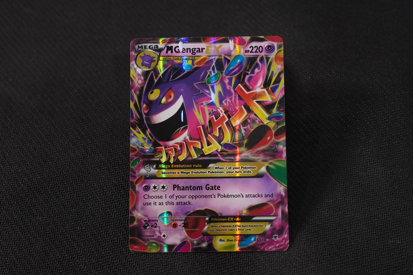 M Gengar EX 35/119 Phantom Forces Holo Ultra Rare TCG Pokémon Card - Damaged