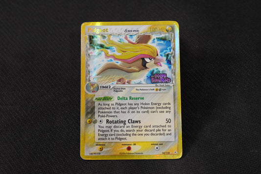 Pidgeot 14/110 EX Holon Phantoms Reverse Holo TCG Pokémon Card - Heavily Played/D (Creased)