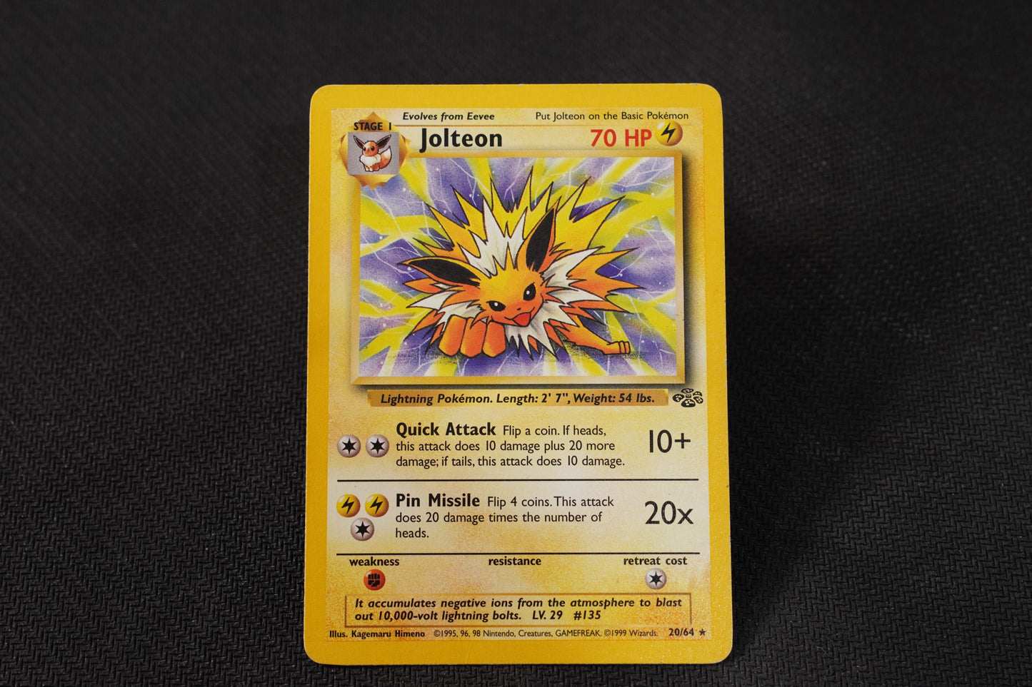 Jolteon 20/64 Jungle Unlimited non-holo TCG Pokémon Card - Lightly Played/MP