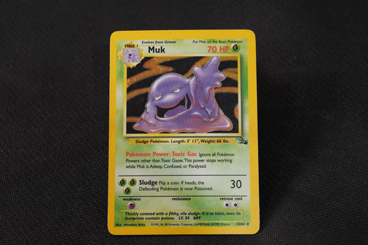 Muk 13/62 Fossil Unlimited Holo TCG Pokémon Card - Moderately Played/D