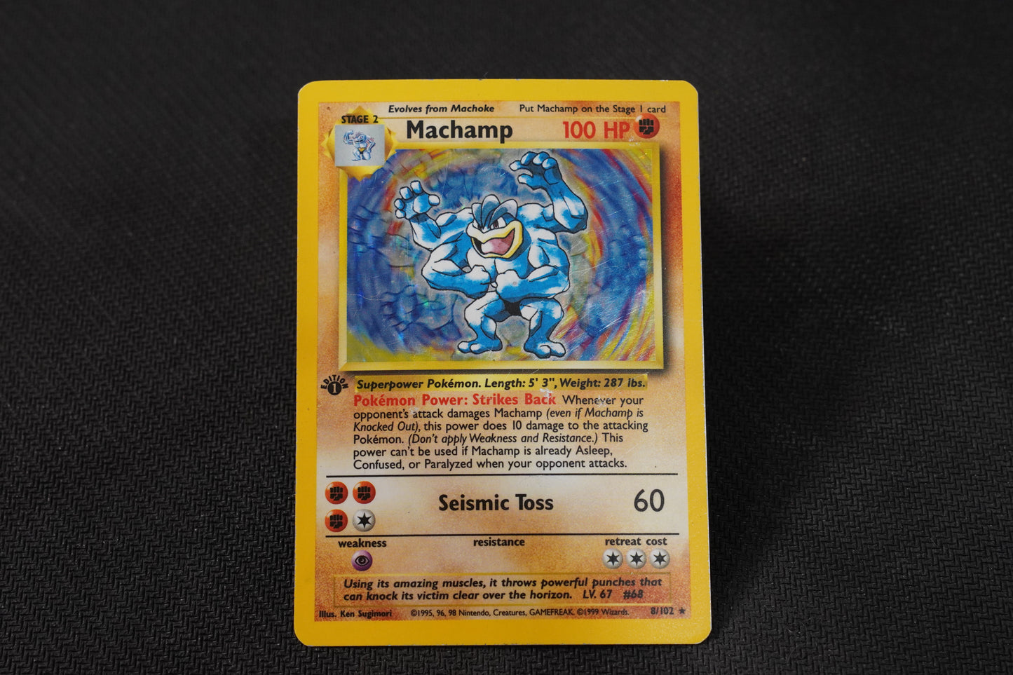 Machamp 8/102 1st Edition Base Set Unlimited Holo TCG Pokémon Card - Moderately Played/HP