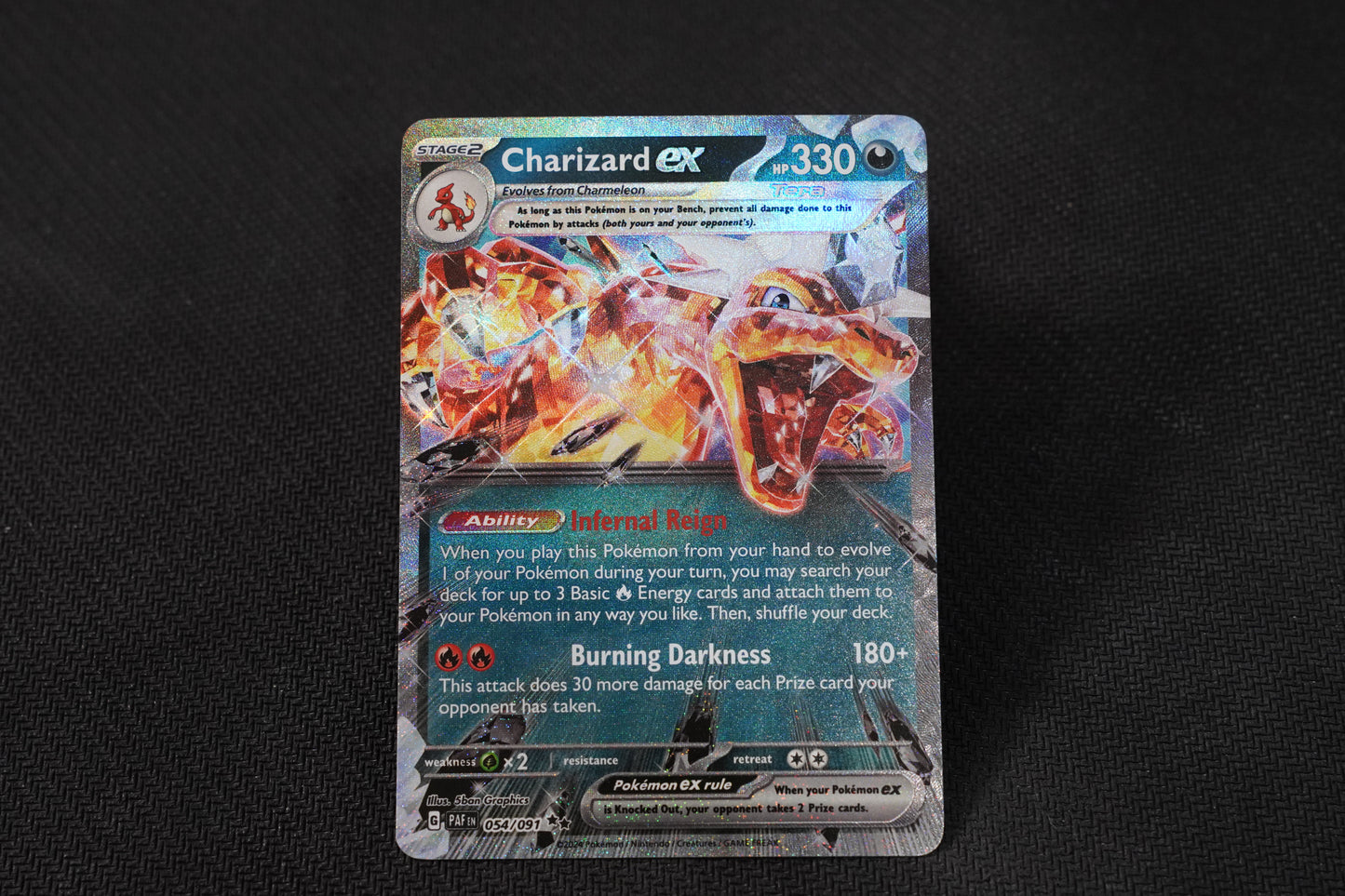 Charizard ex 054/091 Paldean Fates Double Rare Holo TCG Pokémon Card - Near Mint